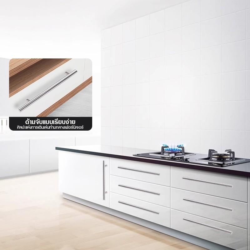 มือจับตู้ เงิน/สีดำ ลูกบิดลิ้นชักแบบโมเดิร์น ตู้รองเท้าอะลูมิเนียม ที่จับตู้ครัวสไตล์มินิมอล ที่จับประตูรูปตัวTที่ทันสมั - รูปที่ 4