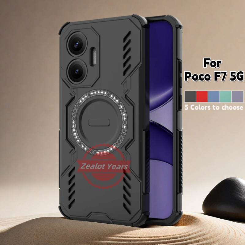 ปลอกสําหรับ Xiaomi Poco F7 5G หรูหราแม่เหล็กกันกระแทกเคสโทรศัพท์เลนส์ป้องกันปกหลัง