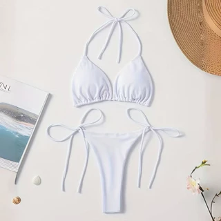 🧸💦Karola Bikinis⛱️🧸 ส่งไวจากไทยบิกินี่+เสื้อผ้ากันแดด บิกินี่ swim ชุดว่ายน้ำจีสตริง 5 สี YY03