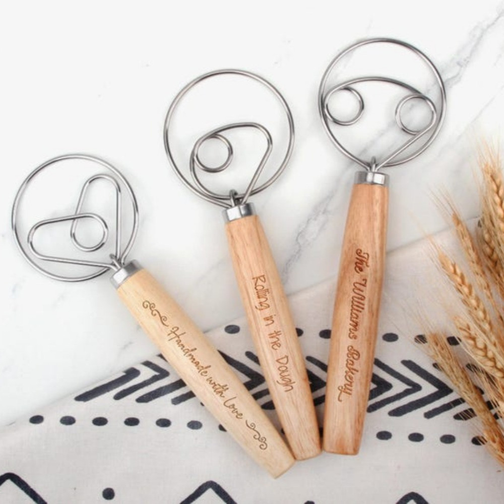 ฟรีส่วนบุคคลไม้ปัดแกะสลักเดนมาร์กแป้งปัดที่กําหนดเอง เปรี้ยว ปัด ของขวัญสําหรับ คนทําขนมปัง - รูปที่ 4