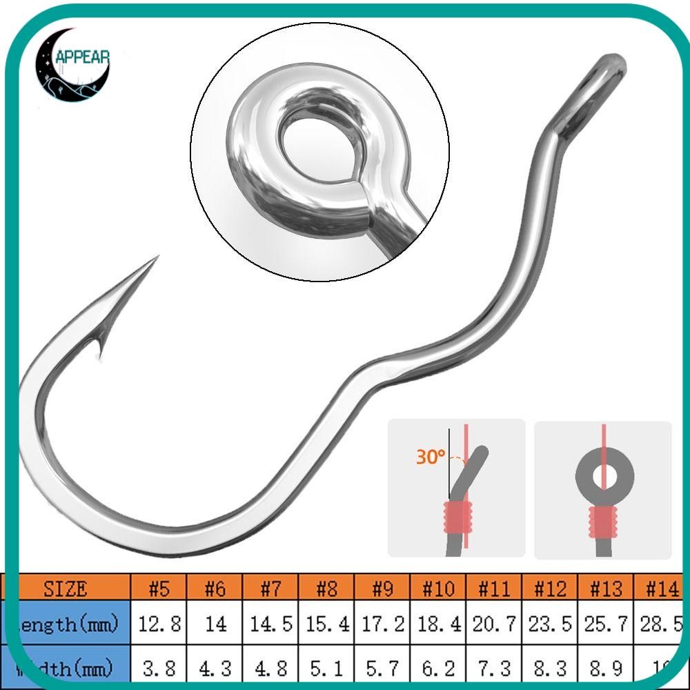APPEAR 12 ชิ้น/แพ็ค Flip Fishhook อัตโนมัติ เหล็กคาร์บอนสูง ป้องกันการลื่นไถl สำหรับกีฬากลางแจ้ง พร้อม Eye Fishing Tackle