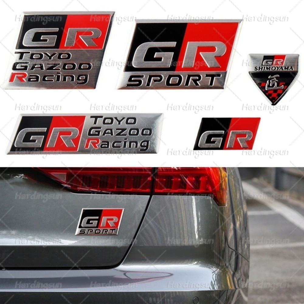 Toyota GR สติกเกอร์รถ Gazoo Racing โลหะโลโก้รถ GR SPORT พวงมาลัยคอนโซลกลางตกแต่งภายในสติกเกอร์