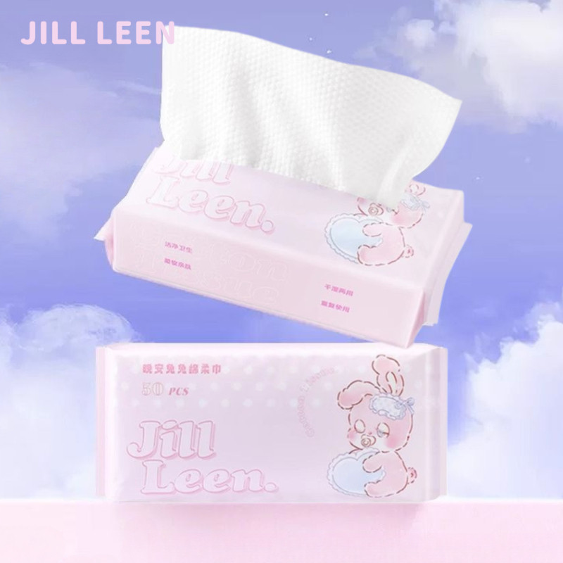JILL LEEN จิล ลีน เครื่องสําอางผ้าฝ้ายล้างหน้าผ้าขนหนูทิ้งล้างหน้าผ้าขนหนูทําความสะอาดใบหน้าใบหน้านุ