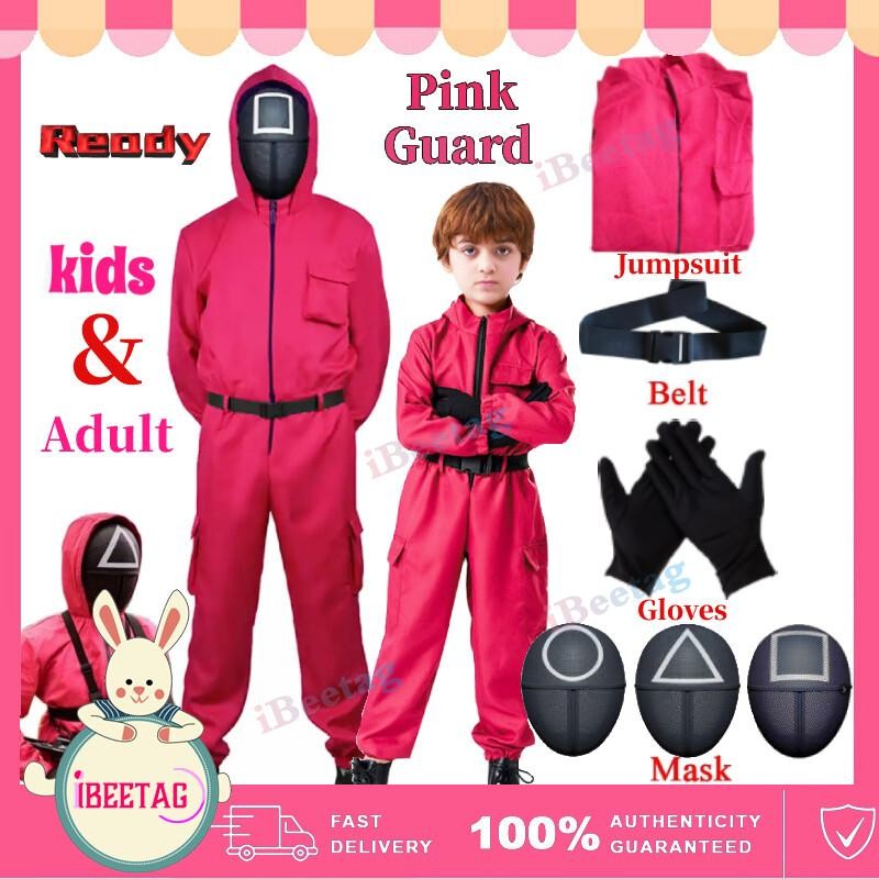 ชุดคอสเพลย์_guard_จาก_Squid_Game_Season_3 พร้อมใช้สำหรับกิจกรรมฮาโลวีนและเกมจำลอง