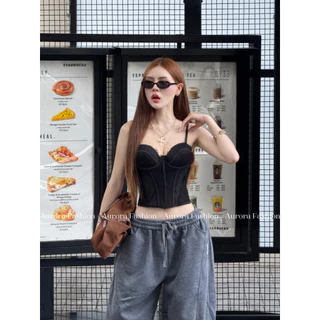 Aurora🛒พร้อมส่ง🚚 (รูปถ่ายจากงานจริง) เสื้อสายเดี่ยว เสริมฟองน่ำในตัว แนวสไตล์เซ็กซี่มากแม่