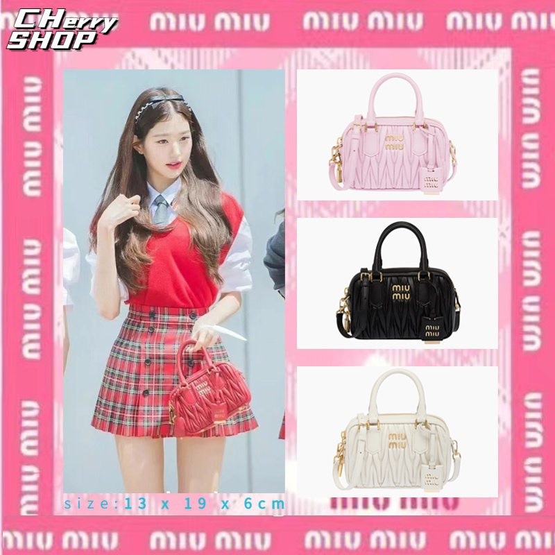 🍒🍒กระเป๋าโบว์ลิ่งหนัง MIUMIU Matelassé nappa แท้ 100% / กระเป๋า miumiu 5BB123🍒🍒
