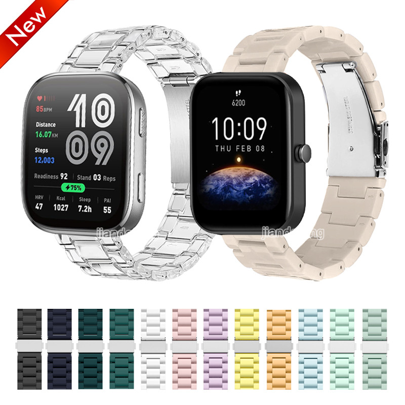 แฟชั่นเรซิ่นซิลิโคนสายโปร่งใสสําหรับ Huami Amazfit Bip 6 5 Bip 3 Pro GTS 4 Mini GTR 47 มม.42 มม.GTR 3 pro GTR4