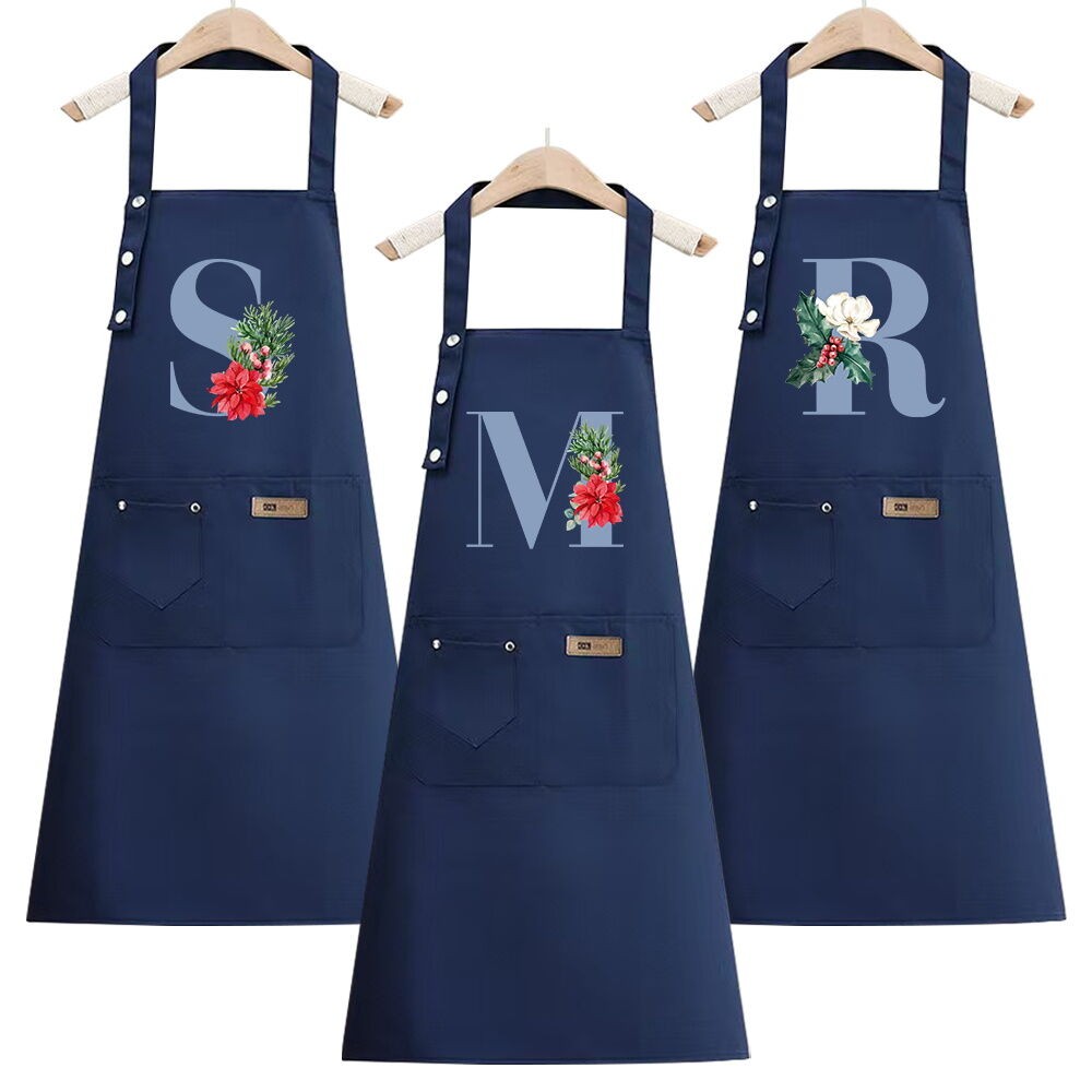 Kitchen Apron Chef's Gardening Apron Standard Style Work Apron blue Printing