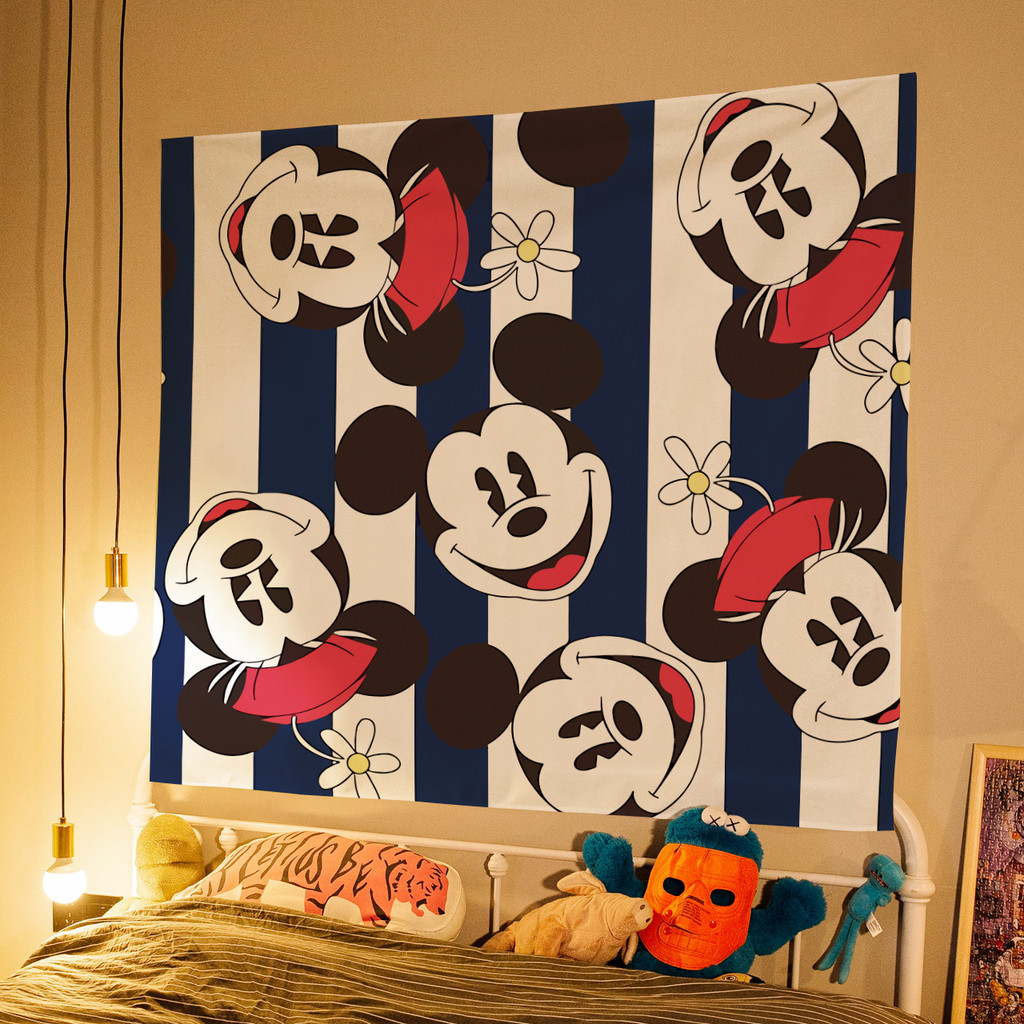 การ์ตูนมิกกี้แขวนผ้าน่ารักโดนัลด์ดั๊กมินนี่ห้องเด็กตกแต่งพื้นหลังผ้าห้องภาพพรมผนังผ้า - รูปที่ 5