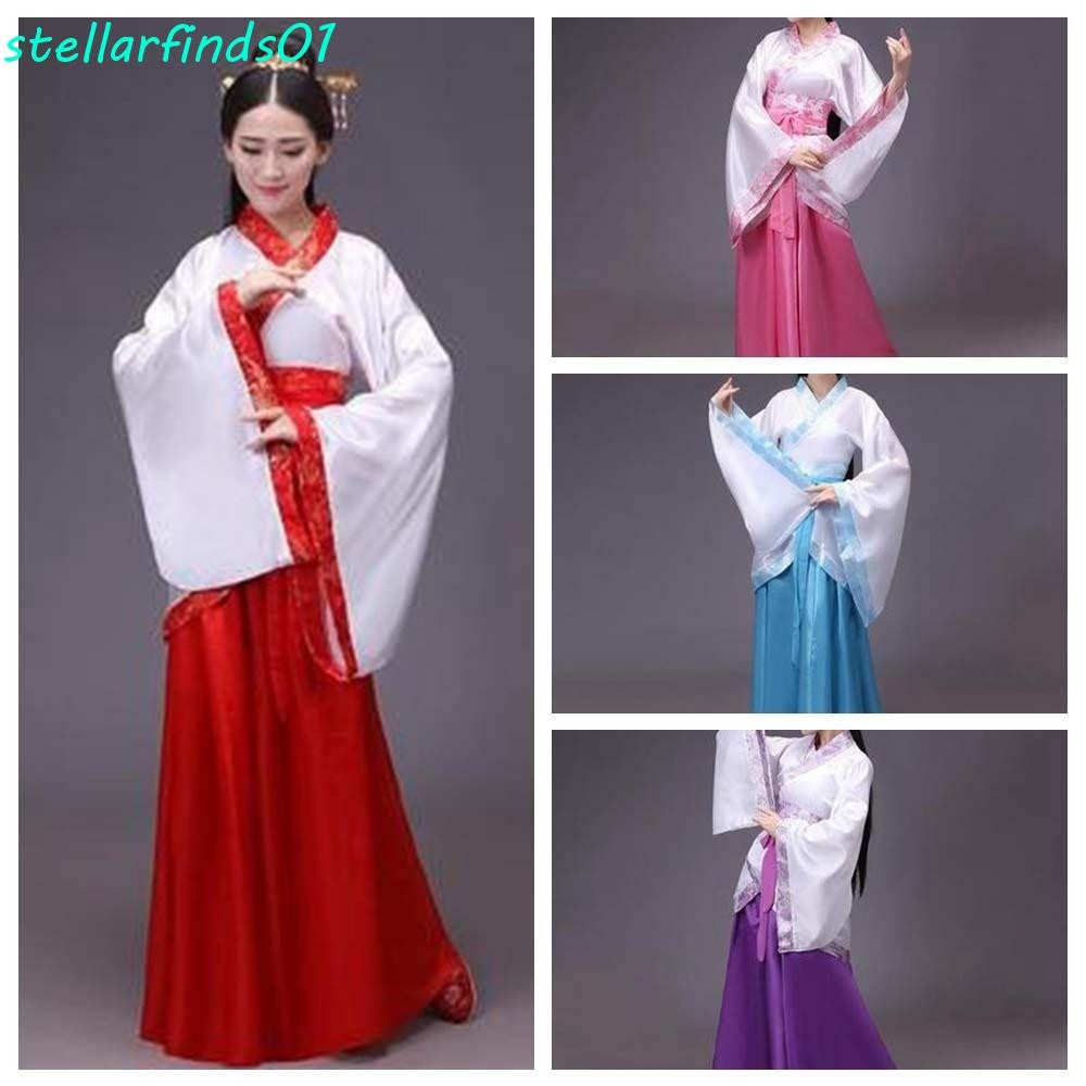 Stellarfends จีน Hanfu กระโปรง,ผ้าจีน Oriental Fairy Princess จีนโบราณชุด,ที่มีสีสันเครื่องแต่งกายโบราณคอสเพลย์ Han Dynasty เครื่องแต่งกายจีนหญิง