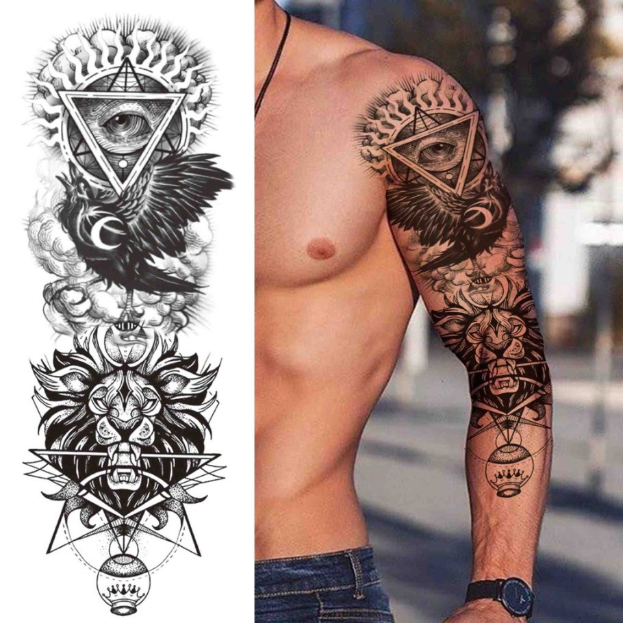 อินเดีย Maori Totem รอยสักชั่วคราวสําหรับผู้ชายผู้หญิงผู้ใหญ่สีดํา Skull Tribal Tattoo สติกเกอร์แขนปลอมกันน้ํา Tattoos Dacel อาวุโส