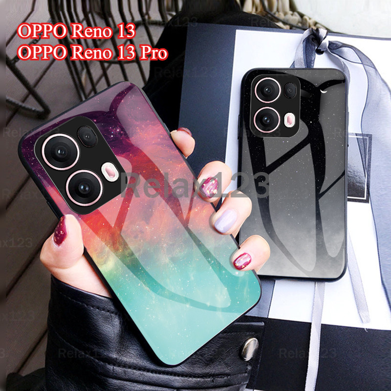 ปลอกสําหรับoppo Reno 13 Pro 5G Reno13Pro Reno13 Pro Reno 13Pro 5G OPPO Reno 13 5G Reno13 5Gเคสโทรศัพท์2024 Starry Grainกันกระแทกกระจกนิรภัยฮาร์ดปกหลัง