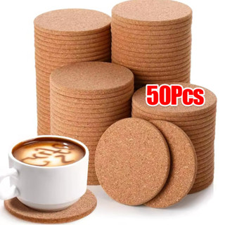 ที่รองแก้วไม้ก๊อกกันลื่น 10/30/50 ชิ้น - แผ่นรองถ้วยแก้วไม้ท…