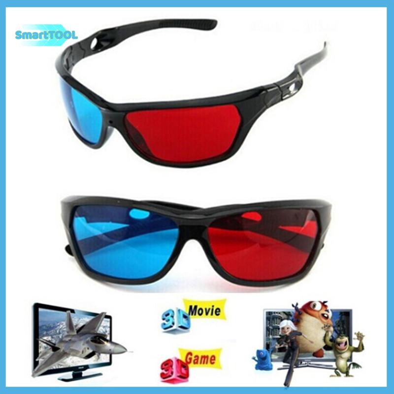 Utzn> แว่นตา 3D สีแดง น้ําเงิน กรอบสีดํา สําหรับเกม DVD ภาพยนตร์ทีวี Anaglyph มิติ ใหม่