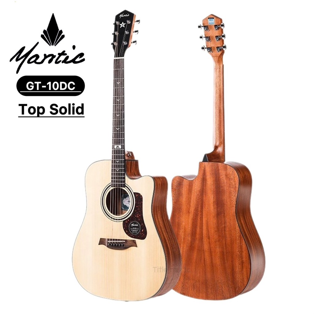 กีต้าร์โปร่ง Mantic รุ่น GT-10DC หน้าไม้แท้ Top solid ขนาด 41นิ้ว จัดส่งฟรี!! ปรับแต่งทัชชิ่งก่อนส่ง