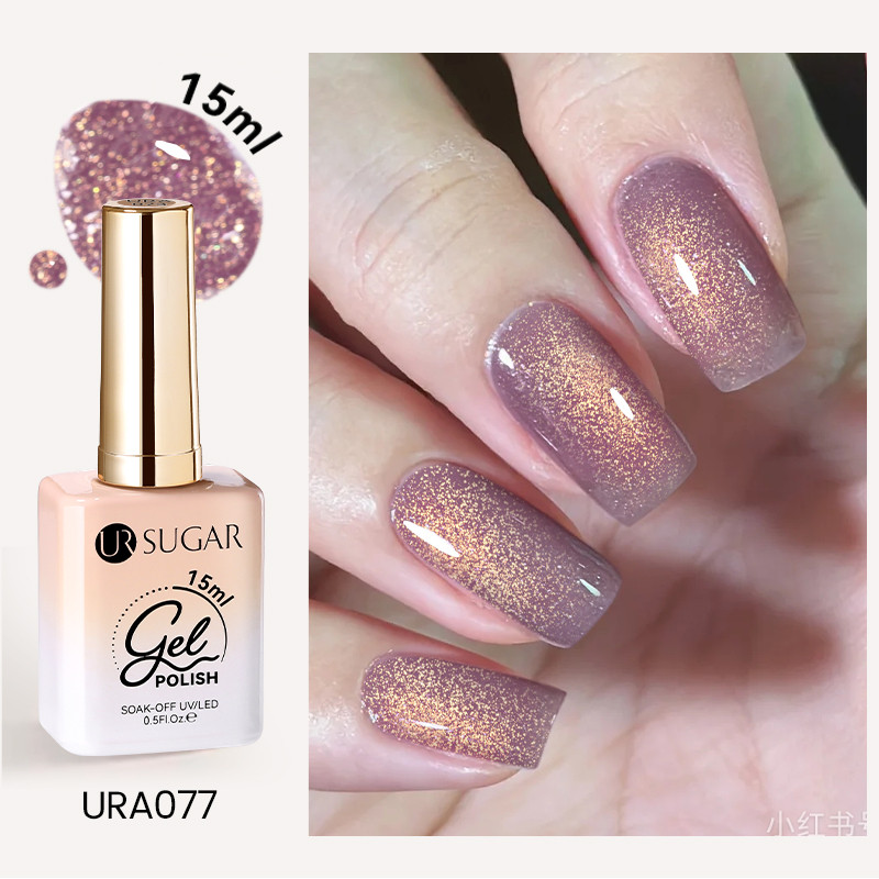 Ur SUGAR 80 สี 15ml เล็บเจล Glitter กึ่งถาวรเล็บแต่งเล็บ Soak Off LED UV เจลเคลือบเงาเล็บ