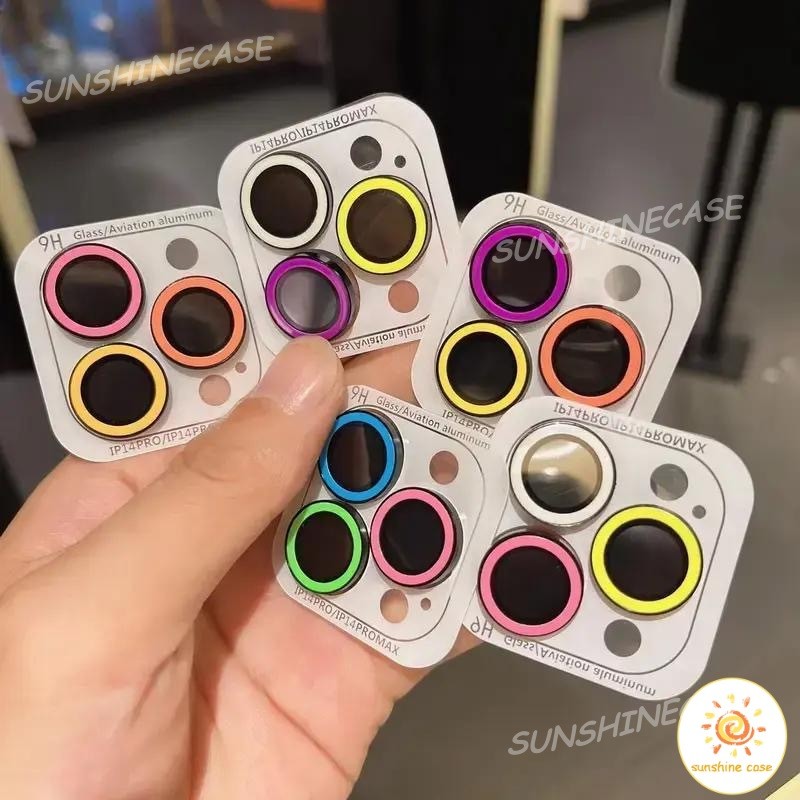 🔥GOOD🔥กระจกกันรอยกล้อง Full Lens ครอบกล้อง&ฐานในชิ้นเดียว สำหรับ iPhone 16 15 Plus 14 Pro Max 13 Pro Max 11 12 Pro Max