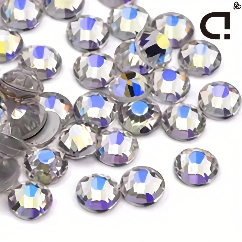 Sky สีม่วง Flatback Rhinestone แก้ว Non Hotfix Rhinestones Glitter Strass คริสตัลสําหรับการออกแบบเล็บเสื้อผ้า
