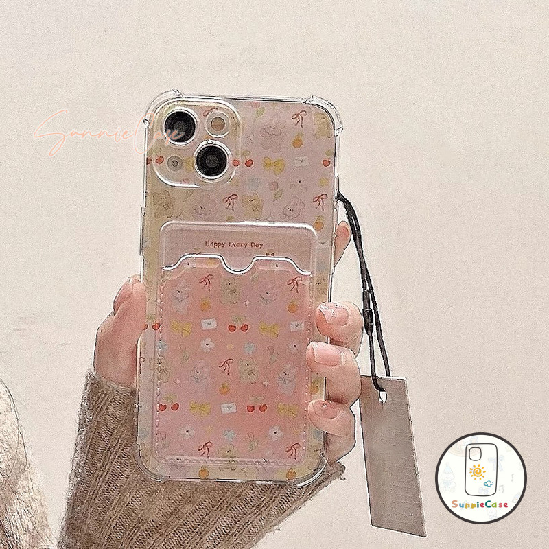 การ์ตูนสีชมพู เคสไอโฟน12 น่ารัก สำหรับ IPhone 11 16 15 13 12 14 Pro Max XS XR X 8Plus 7Plus Max 7 16 8 Plus SE เคส