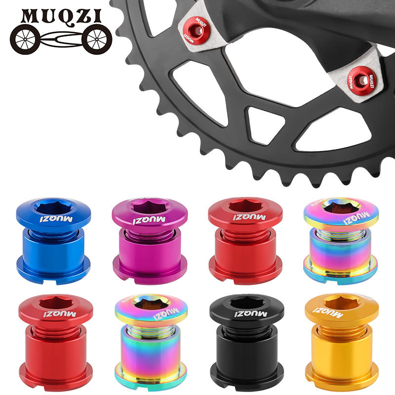 Muqzi 4/5PCS Chainring Bolts เดี่ยว Double Chainring สกรู Mountain Road MTB จักรยาน Crank Bolts 6.5/8.5 มม.