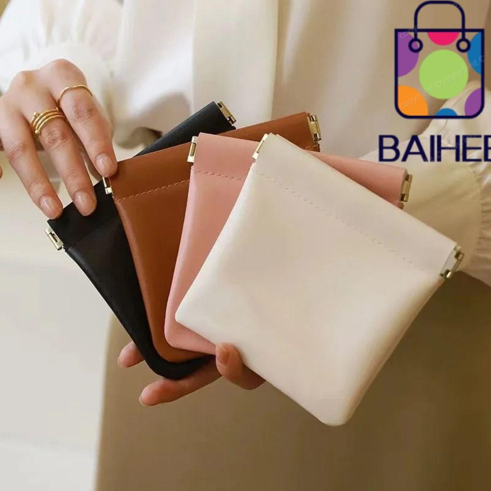 Baihee กระเป๋าเครื่องสำอางหนัง PU, การออกแบบที่เก็บลิปสติก, แบบพกพาและขนาดเล็ก, กระเป๋าผู้หญิงที่เรียบง่ายและทันสมัย