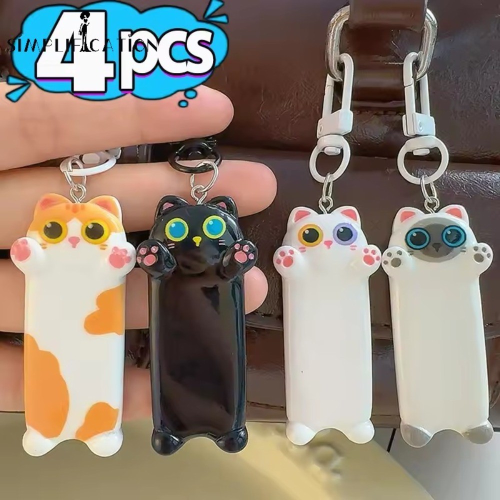 Kawaii การ์ตูนสัตว์ลูกแมวพวงกุญแจ-กระเป๋าเป้สะพายหลังกุญแจรถ Deocr จี้-ตลก Seeking A Hug Cat Key แหวน