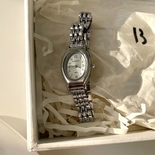 รูปไข่นาฬิกาหน้าปัดขนาดเล็กสุภาพสตรี อิน สายเหล็กนาฬิกาข้อมื…