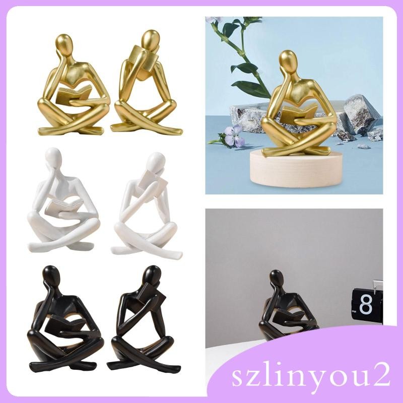 [szlinyou2] รูปปั้นนักคิดประติมากรรมงานฝีมือนามธรรมตกแต่งสร้างสรรค์ที่ทันสมัยตกแต่งหรูหราสําหรับชั้นวางหนังสือชั้นวางโต๊ะศึกษาห้องนอน