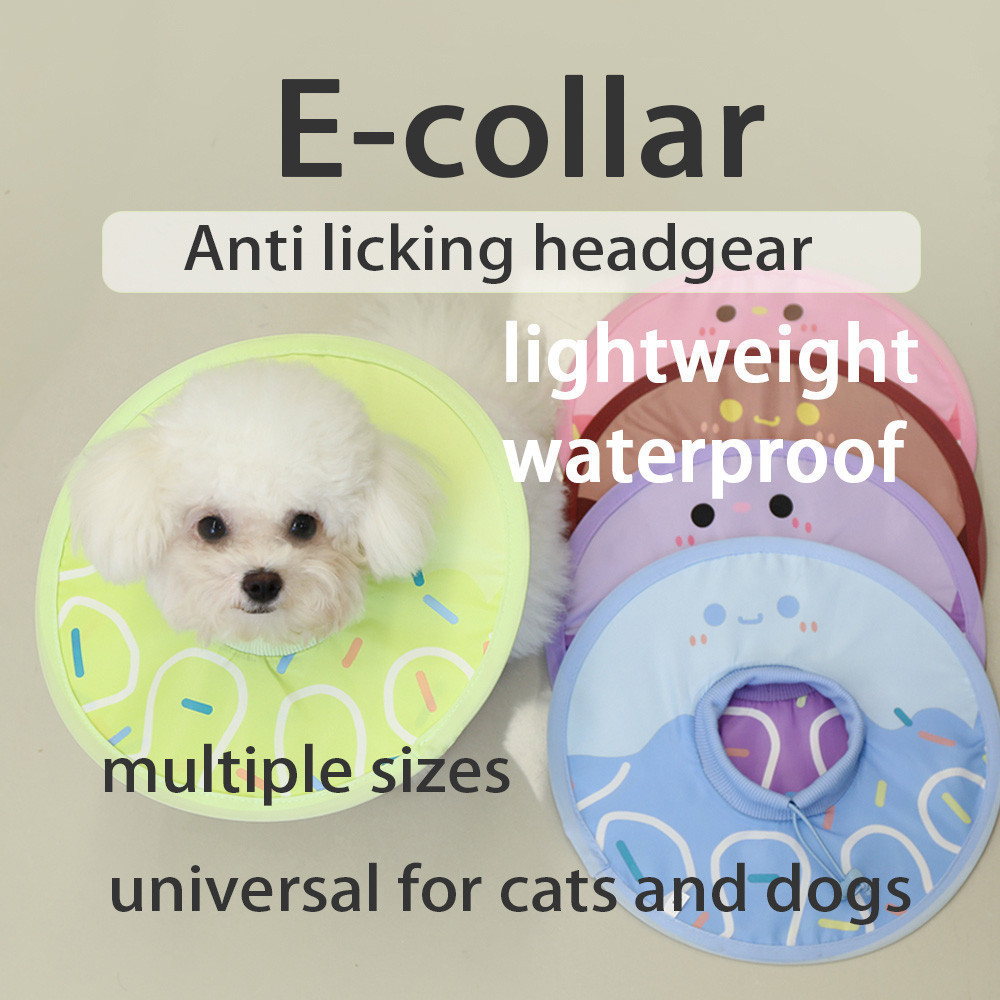 สัตว์เลี้ยงน้ําหนักเบากันน้ํา Elizabeth แหวนแมวและสุนัขคอผ้าพันคอ Anti-Licking Anti-Scratch Hood ฆ่าเชื้อปลอกคอ