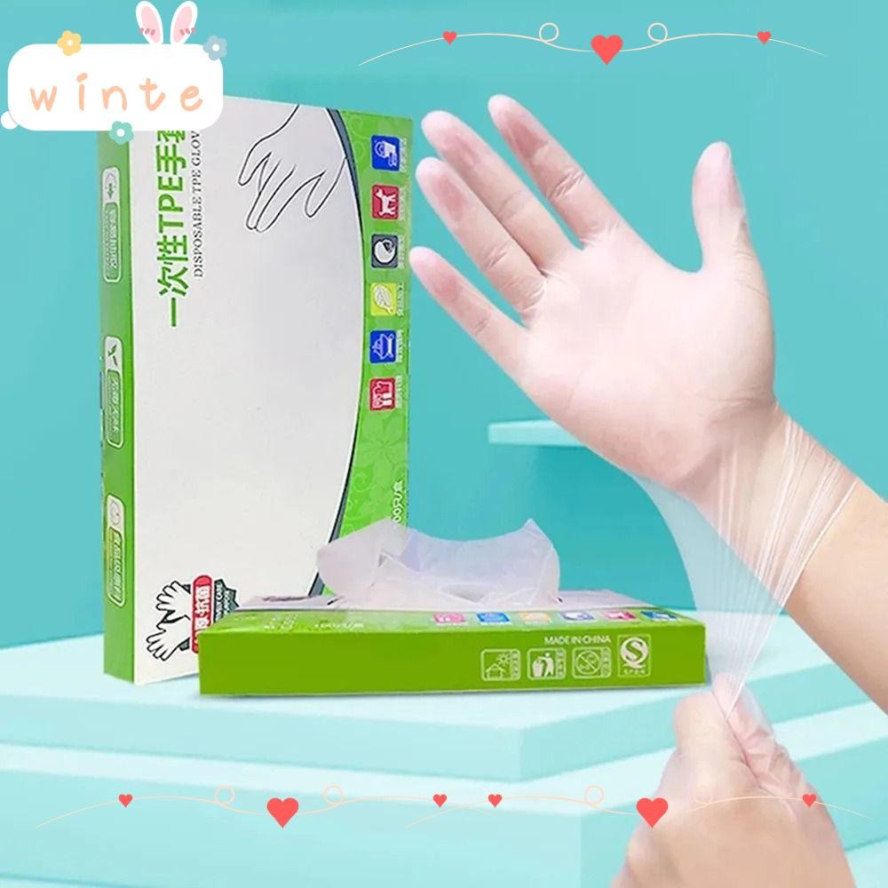 ภายใน 100ชิ้นถุงมือทิ้ง,ถุงมือทําความสะอาด เวลา เกรดอาหาร,ครัวเรือนลื่นกรดทํางานความปลอดภัยโปร่งใสน้ํายางฟรีถุงมือ
