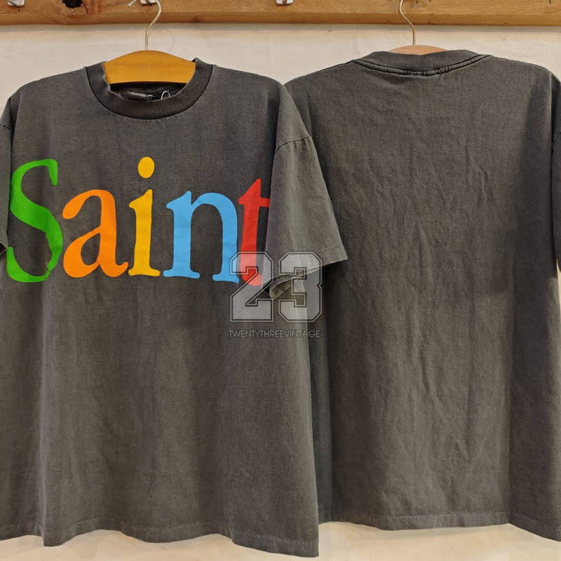 HOT 2025 Saint tag Saint made in JAPAN Bio washed เสื้อวินเทจ สตรีทแฟชั่น ญี่ปุ่น vintage shirt เสื้อยืดผู้ชาย