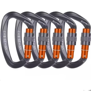 คาราบิเนอร์ รับน้ำหนักได้ 25 KN Carabiner เกลียวหมุน ยี่ห้อ: XINDA