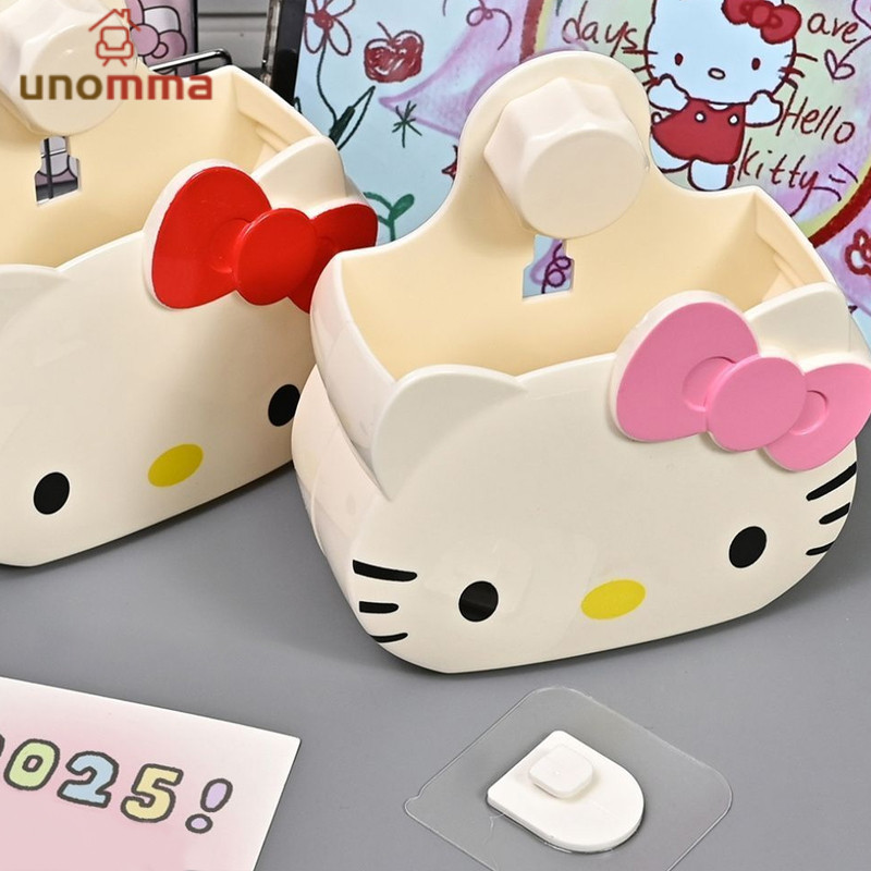 2 in 1 กล่องเก็บของ ลายคิตตี้ ติดผนัง พร้อมฝาครอบกันฝุ่น รูปที่ 4