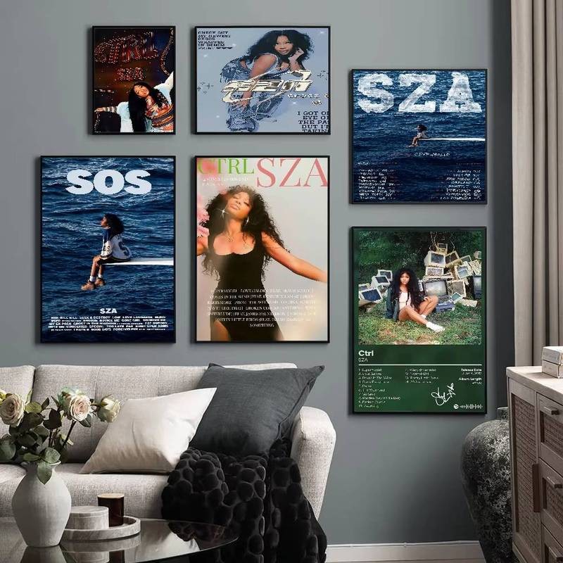 อเมริกันนักร้อง Star S-SZA ภาพยนตร์ Sticky โปสเตอร์ Retro กระดาษคราฟท์สติกเกอร์ DIY Room Bar Cafe ความงาม Art Wall ภาพวาด