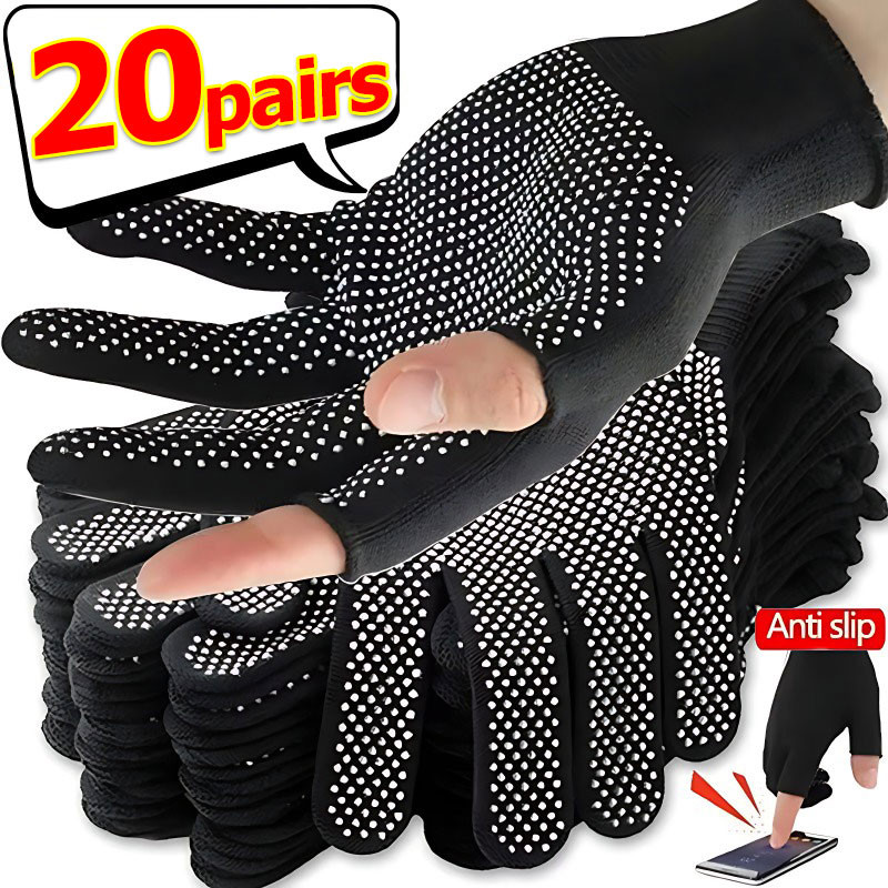 ถุงมือครึ่งนิ้วยางพารา สำหรับขับจักรยานยนต์และทำงานกลางแจ้ง กันแดดและระบายอากาศดี