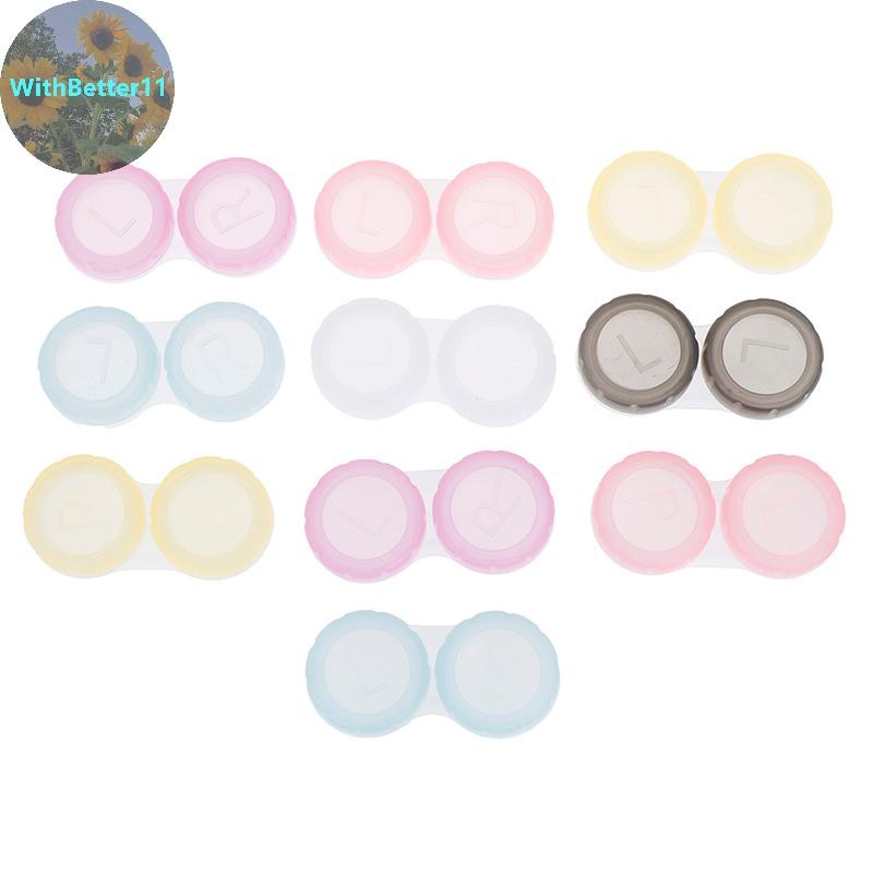 กล่องพกพาสำหรับคอนแทคเลนส์ 2/10 ชิ้น ดีไซน์พลาสติก สะดวกในการเดินทาง TH