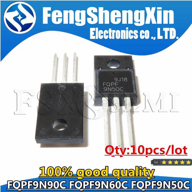 10 ชิ้นแพคเกจ FQPF9N50C TO-220F 9N50C 9N50 TO220F FQPF9N50 FQPF9N90C FQPF9N60C N ช่อง MOSFET