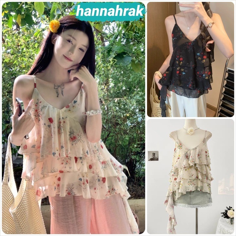 (ส่งจากกรุงเทพฯ) เสื้อสายเดี่ยวผ้าถักมินิมอลปักดอกไม้ สวยสไตส์สาวเกาหลี เนื้อผ้านุ่มๆใส่สบาย