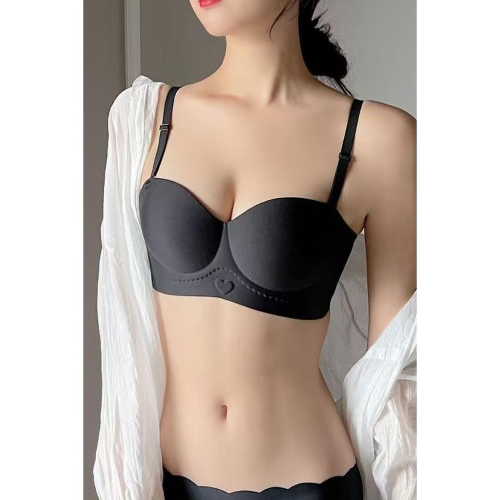 ✨w&c bras✨เสื้อชั้นในแบบขยายรวบรวมชุดชั้นในขนาดใหญ่ไร้รอยต่อครึ่งถ้วยไม่มีสายรัดกันลื่น ny139 - รูปที่ 2