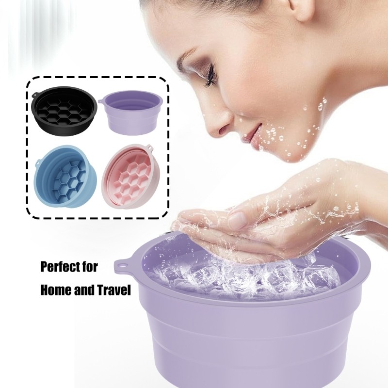 SUNLAII Ice Facials อ่างล้างหน้า Cooling Ice Face Bucket ซิลิโคน Face Ice Bath Bowl Unisex