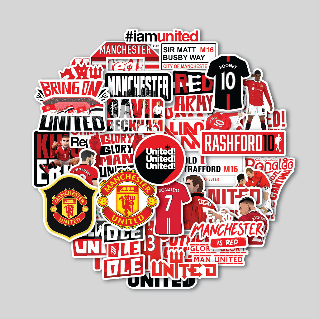 MANCHESTER UNITED สติ๊กเกอร์แพ็ค | สติ๊กเกอร์แล็ปท็อป TUMBLR | สติ๊กเกอร์หมวกกันน็อค SUITCASE