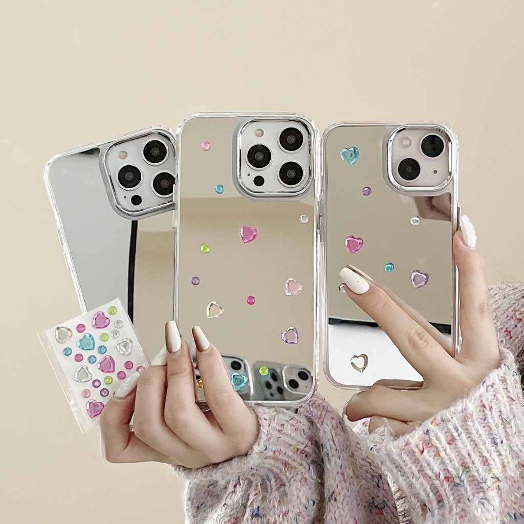 🚚COD🚚 เคสแบบกระจกมิเรอร์ เคส  DIY สว่าน กระจก For IPhone16 15 14 13 12 7 8Plus 11 Pro 16 Promax XR XS Max ไอโฟน13 Case