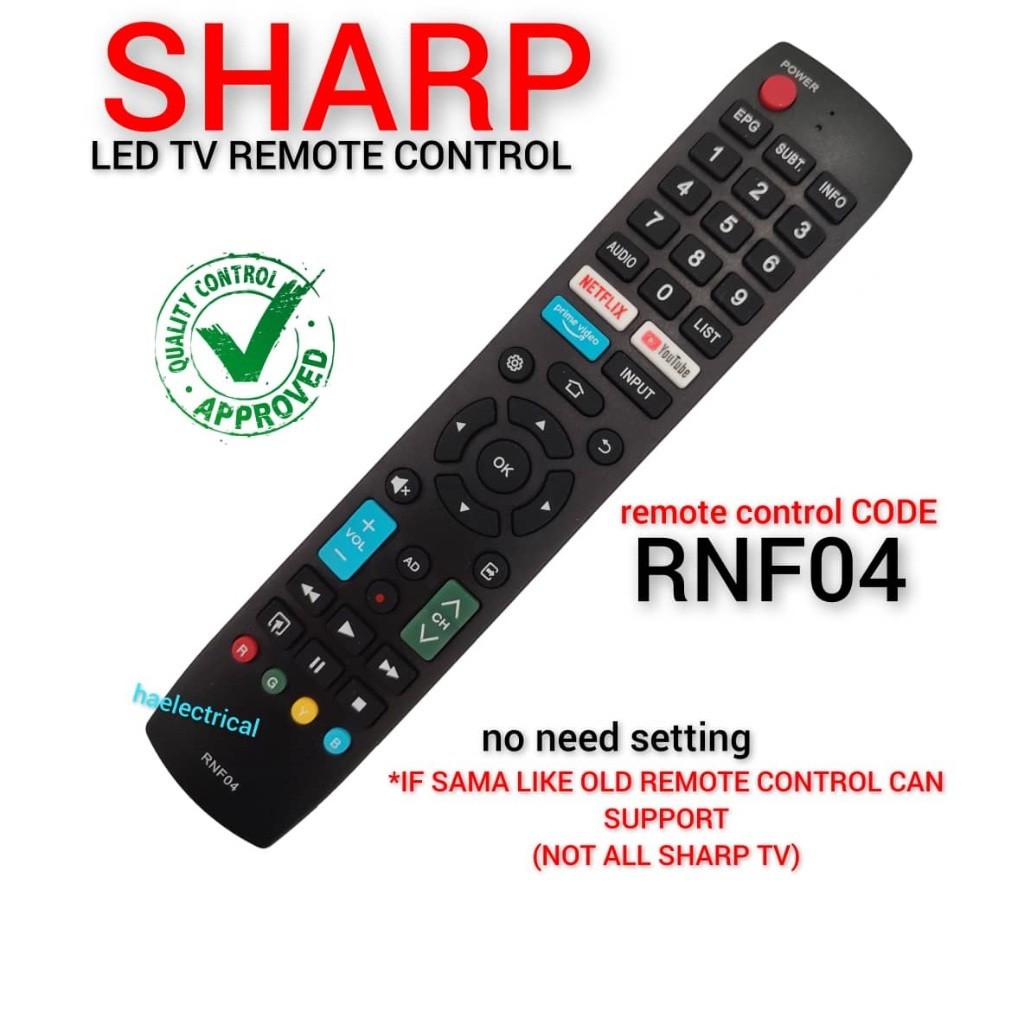 Sharp RNF04 รีโมทคอนโทรลสมาร์ททีวี 4T-C55EJ2X