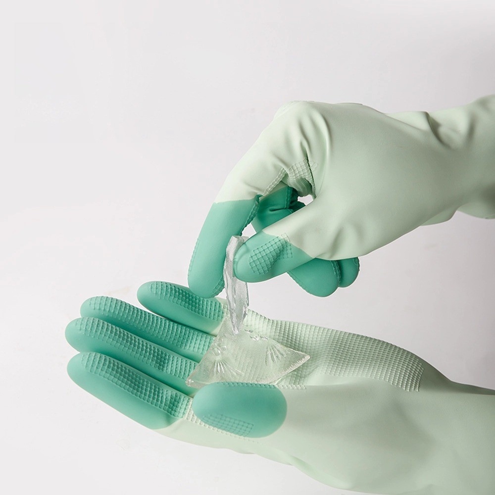 ถุงมือล้างจาน ซิลิโคน - มีหลายสีให้เลือก - แนบสนิท ป้องกันมือ ไม่ทำลายง่าย G3430 - รูปที่ 3