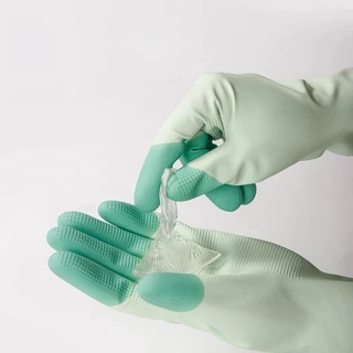 【คุณภาพสูง】ถุงมือล้างจาน งานบ้าน ห้องครัว ถุงมือล้างจานยางไนไตรล์ทนทาน สำหรับล้างจานและเสื้อผ้า G3430
