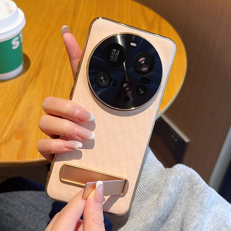 หรูหราH-รูปแบบหนังเคสโทรศัพท์สําหรับXiaomi 15 Ultra MI 15S Pro 14 Ultra 13 12SUltraซ่อนวงเล็บShell E