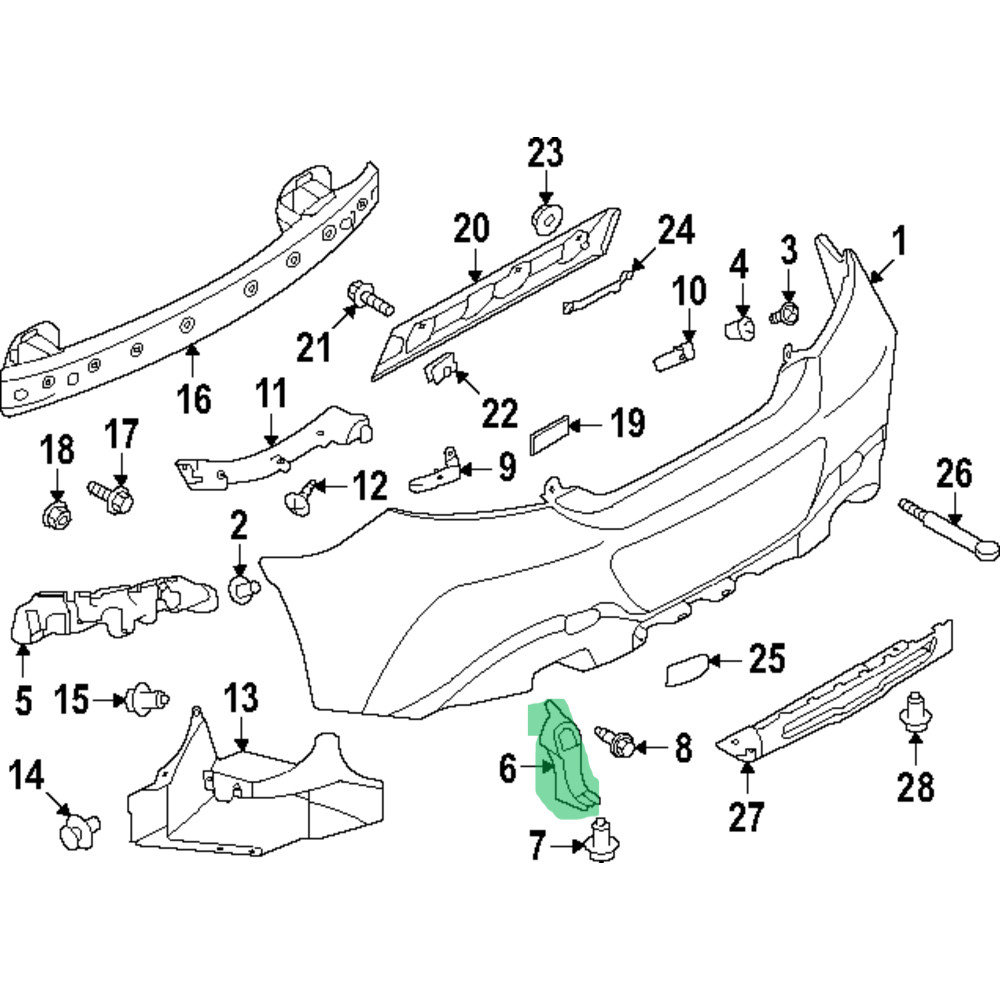 Subaru BRZ ZD8 กันชนหลังขายึดล่าง RH/LH 57707CC540