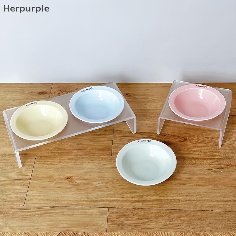 Herpurple เซรามิคชามสัตว์เลี้ยงสัตว์เลี้ยงน้ําดื่มชามให้อาหารเซรามิคอาหารอาหารสุนัขอุปกรณ์สัตว์เลี้ยงสุนัข TH