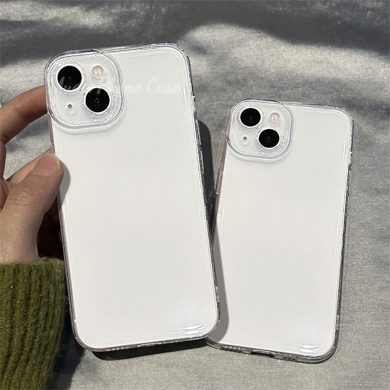 🔥good🔥เคสไอโฟน สีลูกกวาด โบว์ สำหรับ For IPhone 11 12 17 13 14 16 15 Pro Max X XS XR Max 8 7 Plus เรียบง่าย โปร่งใส เคส