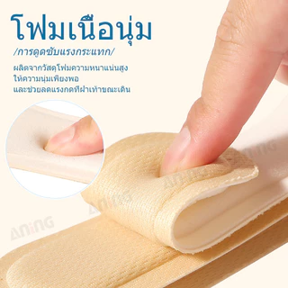 รองเท้าแตะแบบมีกาวในตัว 2 คู่ ส้นสูง ดูดซับเหงื่อ กันลื่น แผ่นรองพื้นรองเท้าแบบนุ่ม (35-40)